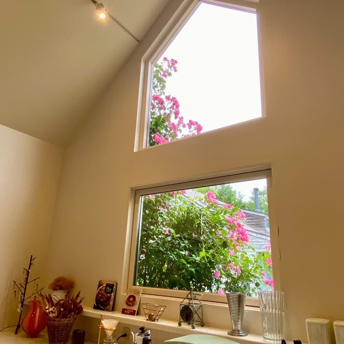 山中湖のコテージGARDENSHED、Montanaの明るい日差しが差し込むキッチン